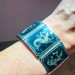 Vintage Siam Silver Niello Bracelet 1940’s